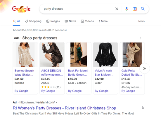 Google ads example