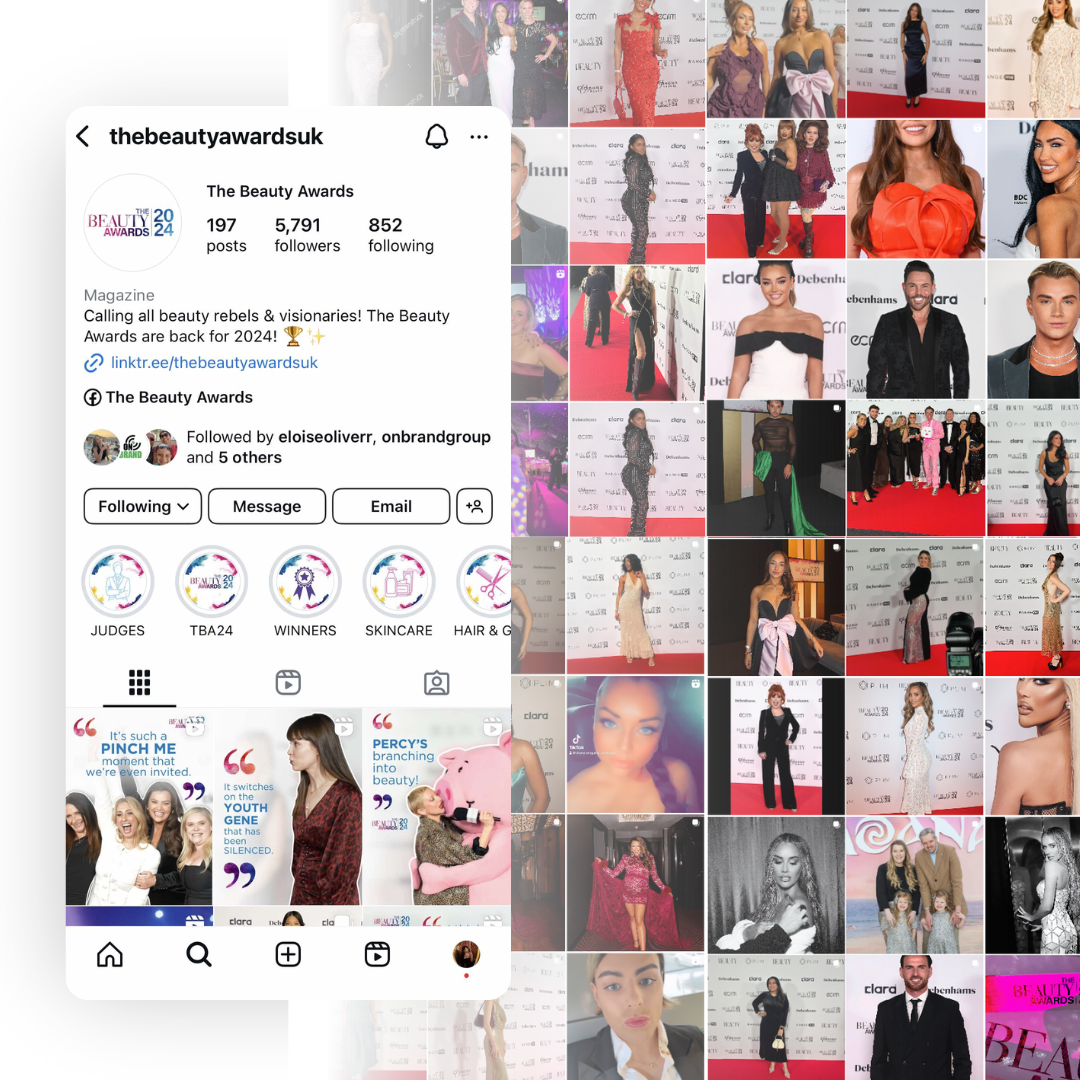 Beauty Awards social media profiles